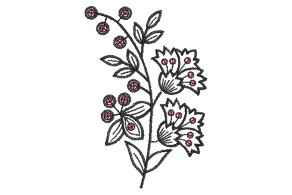Beautiful Wildflowers Embroidery Design
