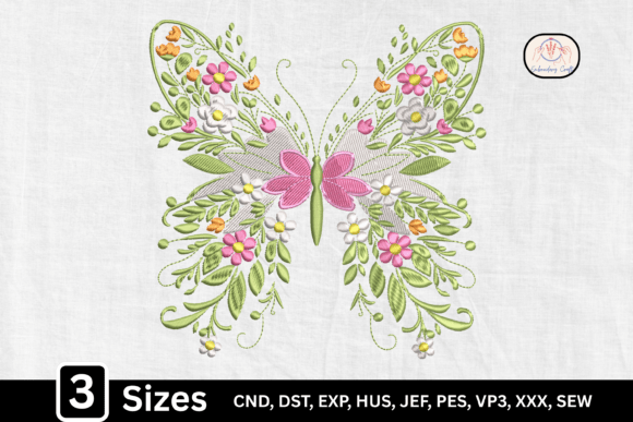 Botanical Floral Wing Butterfly