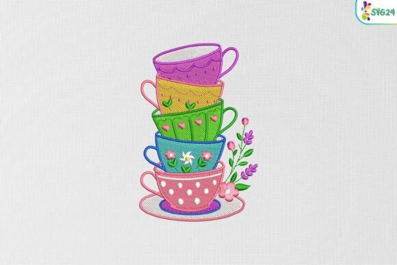 Colorful Teacup Stack