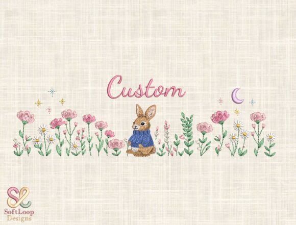 Custom Bunny Embroidery Design