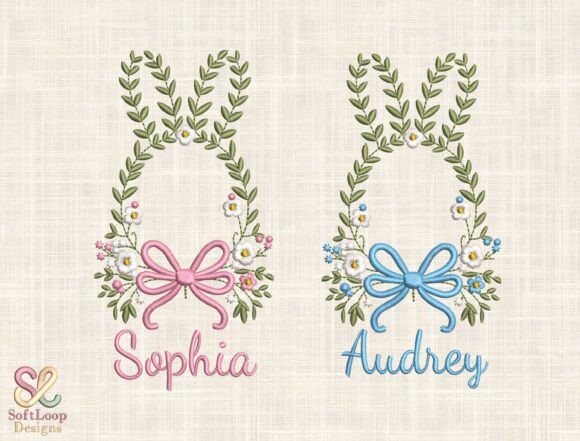 Custom Floral Monogram Embroidery Design