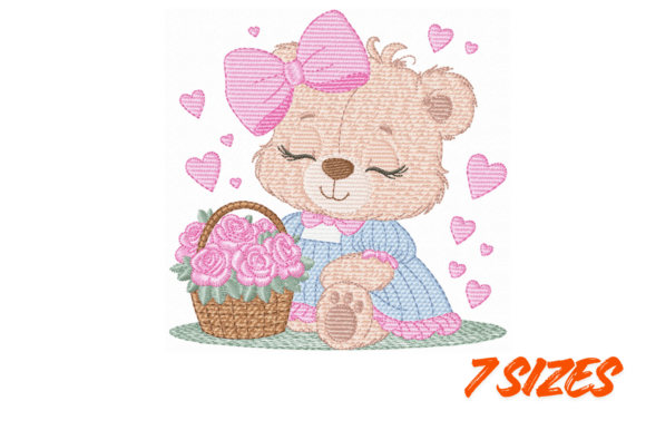 Cute Bear Embroidery Design