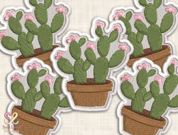 Cute Cactus Embroidery Patch Design