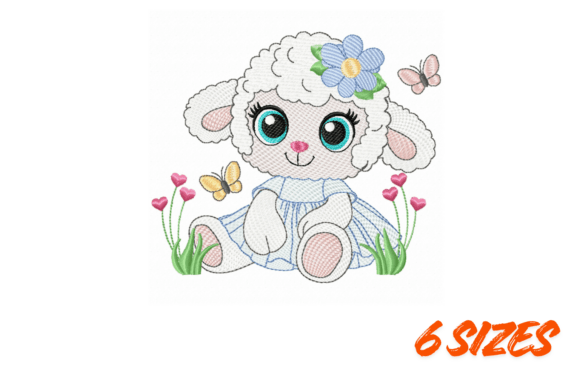Cute Lamb Embroidery Design File