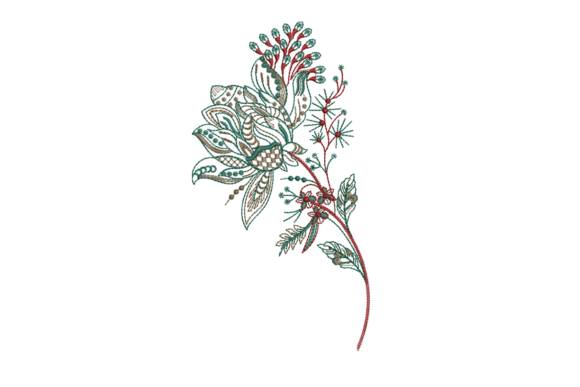 Floral Botanical Ornament Embroidery