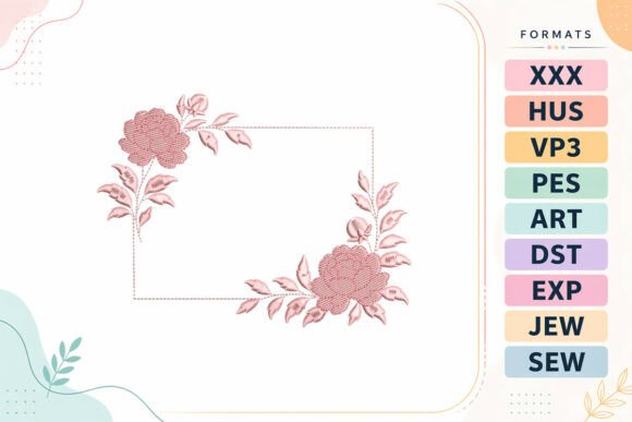 Floral Rectangle Frame