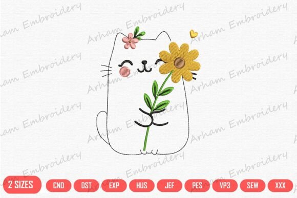 Flower Hug Cat
