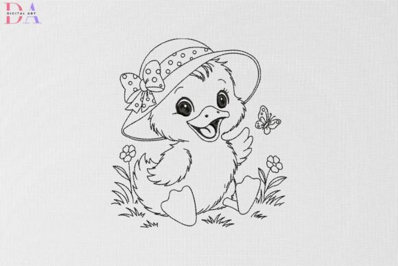 Happy Duckling in Polka Dot Sunhat