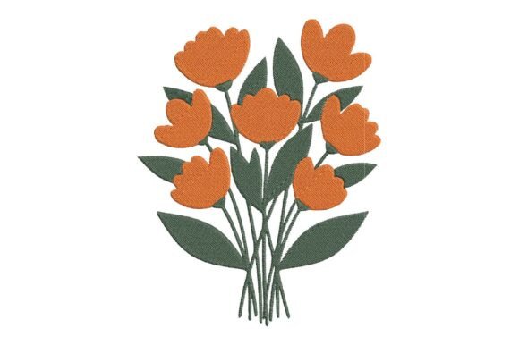 Minimalist Tulip Flower Embroidery