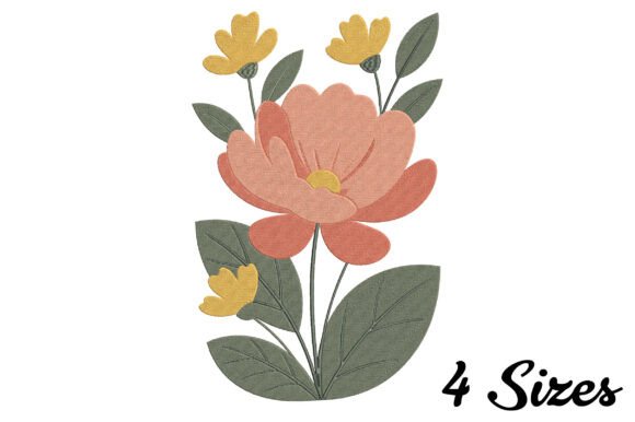 Peach Blossom Embroidery Design