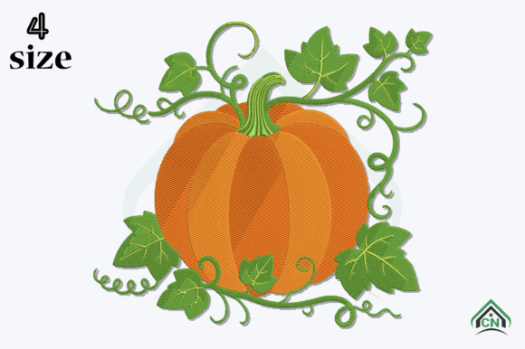 Pumpkin Floral Embroidery Design