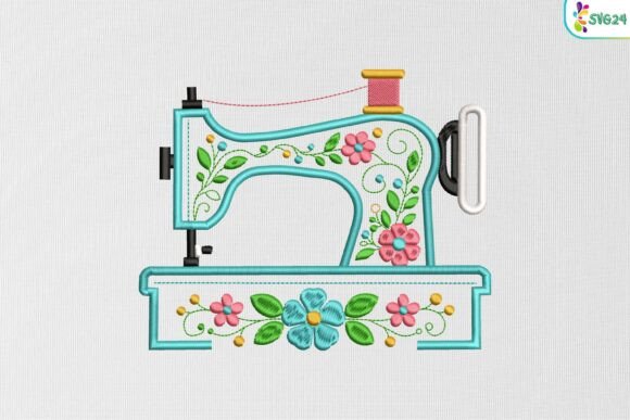 Vintage Sewing Machine Floral Blossom